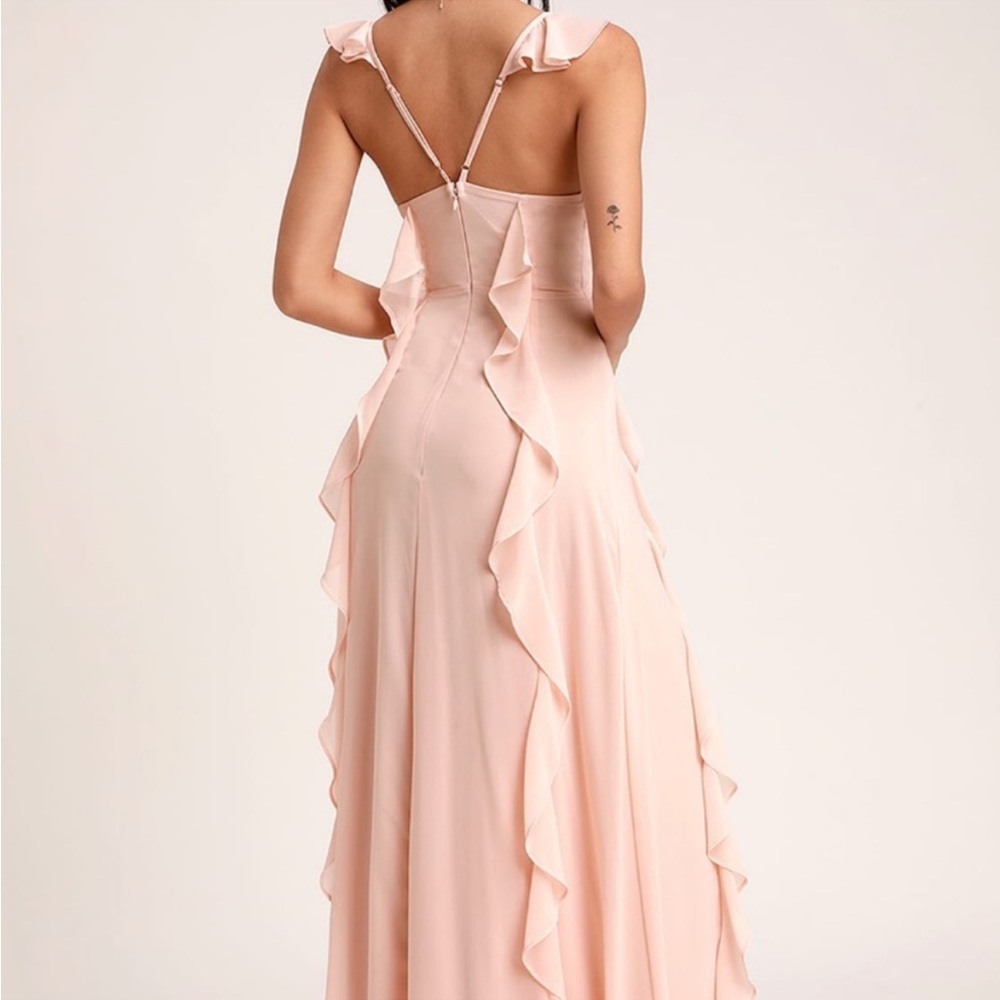 🏷️ NWT |🌷LULU’S Pink Lined Maxi Gown